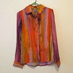 Anthropologie bl-nk London watercolor blouse size small